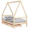 vidaXL Kids Bed Frame with Drawers 80x160 cm Solid Wood Pine