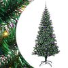 vidaXL Artificial Pre-lit Christmas Tree Green 210 cm PVC and Metal