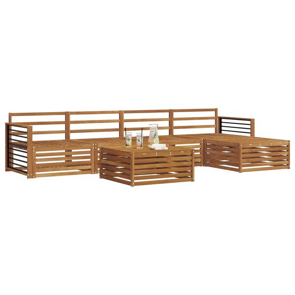 vidaXL Outdoor Sofa Set 6 pcs Natural