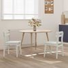 vidaXL Dining Chair 2 pcs White Solid Rubber Wood
