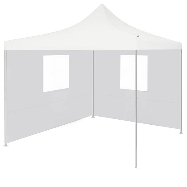 vidaXL Professional Folding Party Tent with 2 Sidewalls 3x3 m Steel White