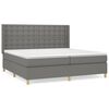 vidaXL Box Spring Bed with Mattress Dark Grey 200x200 cm Fabric