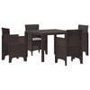 vidaXL Garden Dining Set 5 pcs Brown Polypropylene