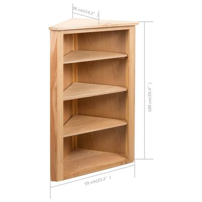 vidaXL Corner Shelf 59x36x100 cm Solid Oak Wood