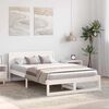 vidaXL Bed Frame with Headboard White 140 x 190 cm Solid Pine Wood
