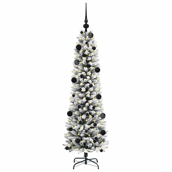 vidaXL Artificial Christmas Tree with 150 LEDs with Stand White 150 cm