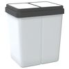 vidaXL Dual Bin White 2x25 L