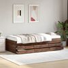 vidaXL Daybed with Drawers without Mattress Brown Oak 90x200 cm