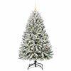 vidaXL Artificial Christmas Tree Green and White 150 cm PVC and Metal