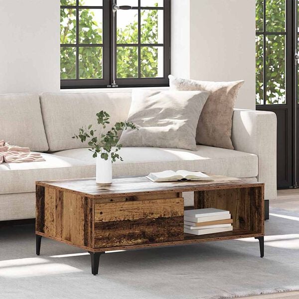 vidaXL Coffee Table Old wood 90 x 60 x 35 cm Engineered wood