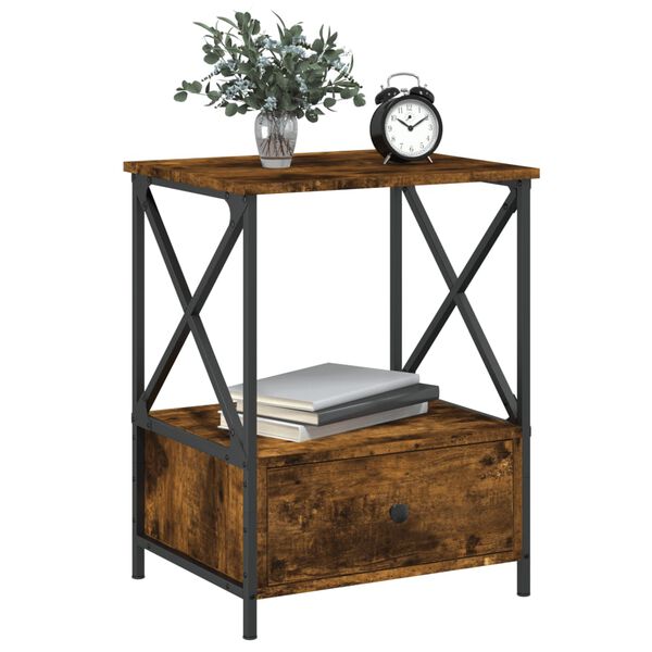 vidaXL Bedside Tables 2 pcs Smoked Oak 50x41x65 cm Engineered Wood