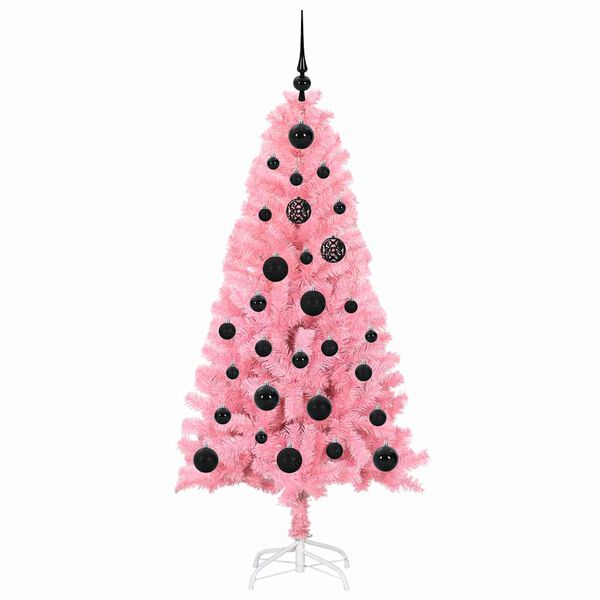 vidaXL Christmas Tree with 150 LEDs with Stand Pink 150 cm PVC