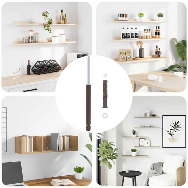 vidaXL Floating Shelf Brackets 12 pcs Beige &Oslash;12 x 190 mm Steel