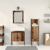 vidaXL Bathroom Furniture Set with Shelf 3 pcs Brown Engineered wood