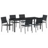 vidaXL Garden Dining Set 7 pcs Black PE Rattan
