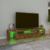 vidaXL TV Cabinet with LED Lights Smoked Oak 200x36.5x40 cm