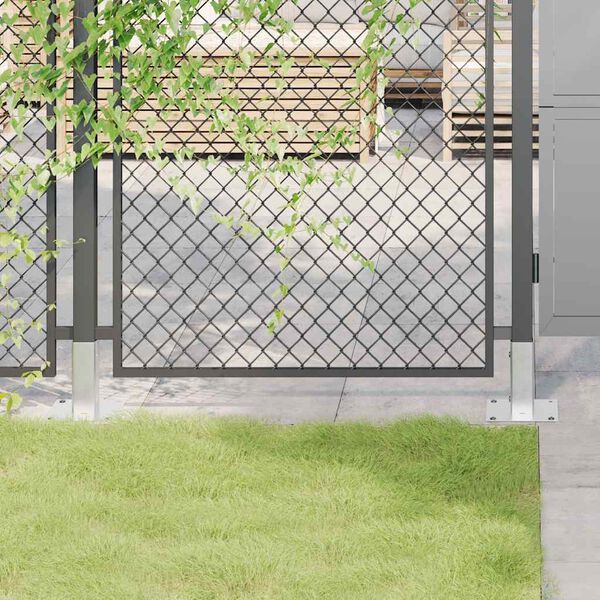 vidaXL Post Bases Square 12 pcs Silver 46x46 mm Galvanised Steel