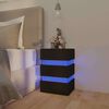 vidaXL LED Bedside Cabinet Black 45x35x67 cm Engineered Wood