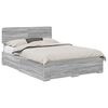 vidaXL Bed Frame with Drawer Grey Sonoma 140 x 200 cm Engineered Wood