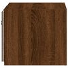 vidaXL TV Wall Cabinet with LED Lights Brown Oak 30.5x35x30 cm