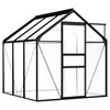 vidaXL Greenhouse | Anthracite and transparent | Aluminium, Polycarbonate