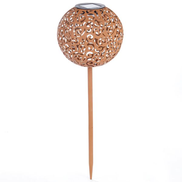 HI LED Solar Garden Ball Light 18 cm Metal Brown