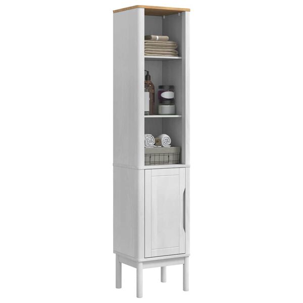 vidaXL Bathroom Tall Cabinet with Shelf FLORO White 35 x 30 x 160 cm