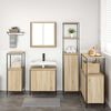 vidaXL Bathroom Furniture Set with Shelf 5 pcs Sonoma Oak and Black