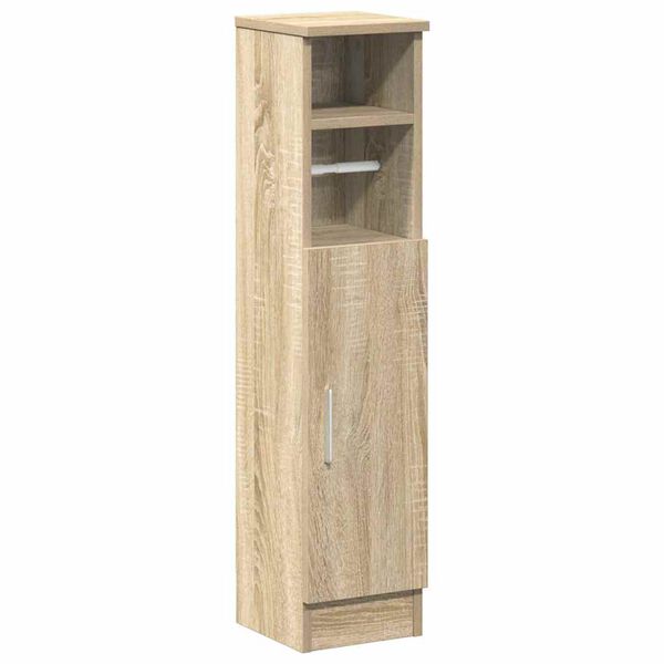 vidaXL Bathroom Cabinet with Roll Holder Sonoma Oak 20.5x22x90 cm