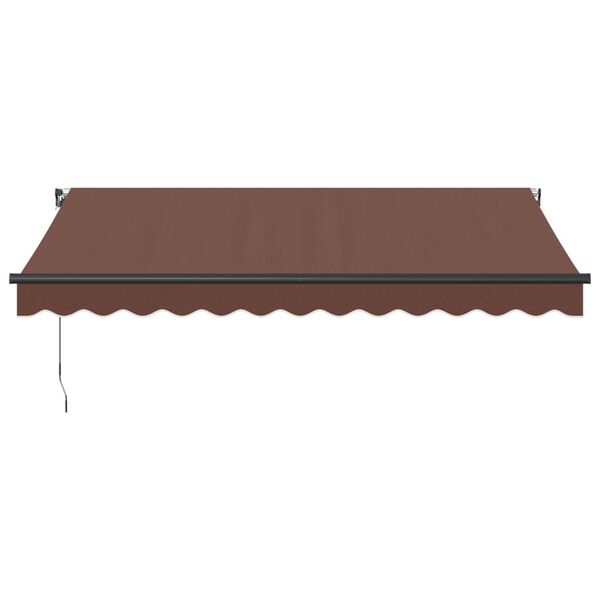 vidaXL Manual Retractable Awning with LED Brown 350x250 cm