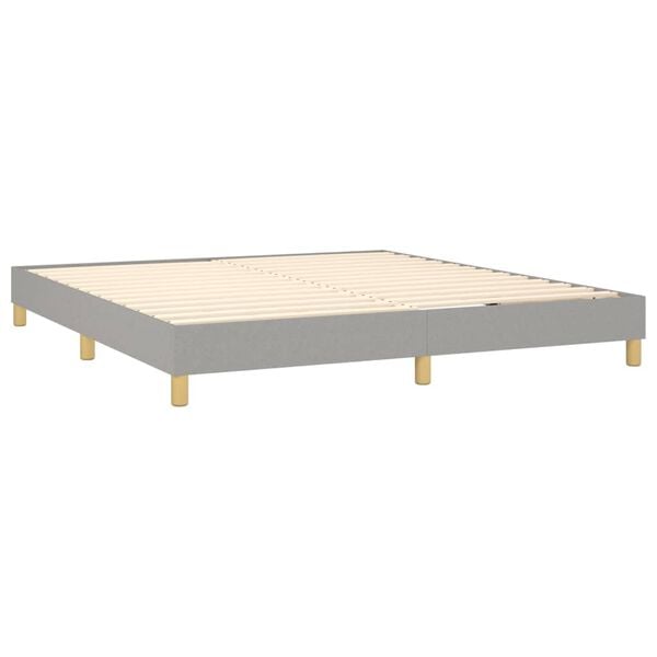 vidaXL Box Spring Bed Frame Light Grey Super King Fabric (UK/IE/FI/NO only)