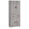 vidaXL Highboard Grey Sonoma 69.5x34x180 cm Engineered Wood