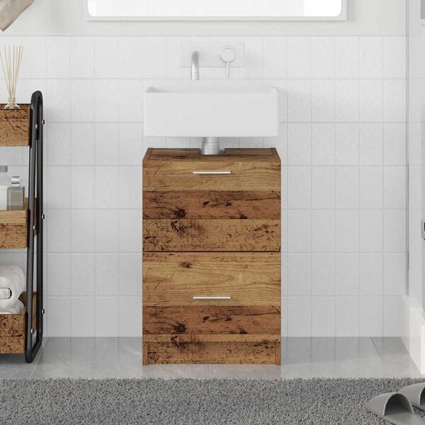 vidaXL Bathroom Cabinet Old Wood 40 x 37 x 59 cm Engineered wood