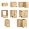 vidaXL Cabinet with Drawer with Shelf 14 pcs Honey Solid Pine Wood