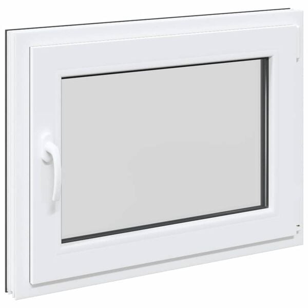 vidaXL Basement Window "RISOR" 80x70 cm Tilt&Turn DIN Right Anthracite