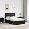 vidaXL Bed Frame with Headboard Black 135 x 190 cm Solid Pine Wood