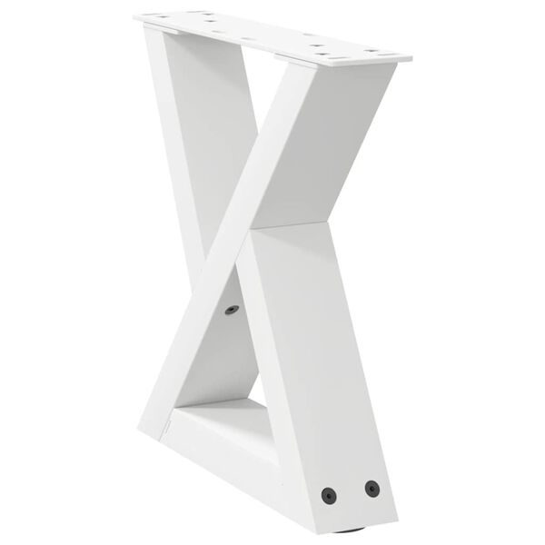 vidaXL Coffee Table Legs 2 pcs White 30x(30-31.3) cm Steel