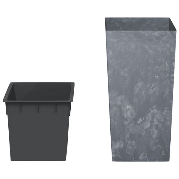 vidaXL Planter with Removable Inner Grey 21/49 L PP Concrete Look