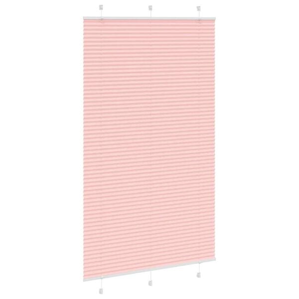vidaXL Pleated Blind Pink 115x200 cm Fabric Width 114.4 cm Polyester