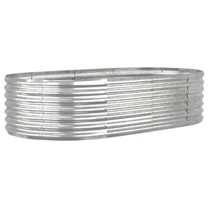 vidaXL Garden Raised Bed | Silver | Powder-coated steel | Large | Durable