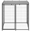 vidaXL Dog Kennel Black 110x110x110 cm Steel