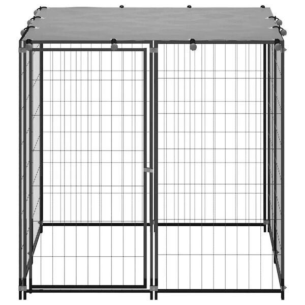 vidaXL Dog Kennel Black 110x110x110 cm Steel
