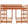 vidaXL Triple Bunk Bed Frame Wax Brown 200 x 200 cm Solid Pine Wood
