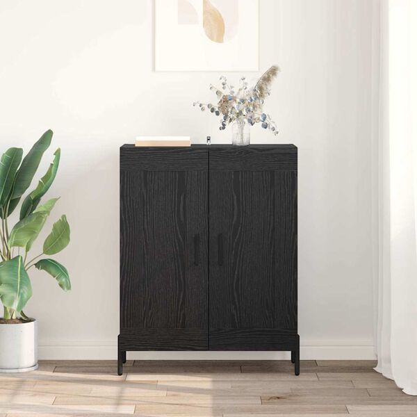 vidaXL Sideboard Black Oak 69.5 x 34 x 90 cm Engineered Wood and Iron