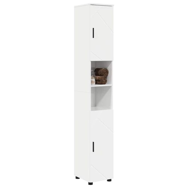vidaXL Bathroom Cabinet with Storage High Gloss White 30 x 35 x 192 cm