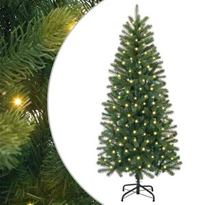 vidaXL Artificial Christmas Tree with 150 LEDs Green 120 cm PE and PVC
