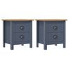 vidaXL Bedside Cabinets "Hill" 2pcs Grey 46x35x49,5 cm Pine Wood