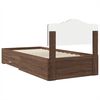 vidaXL Bed Frame with Headboard Brown Oak 75 x 190 cm Engineered Wood