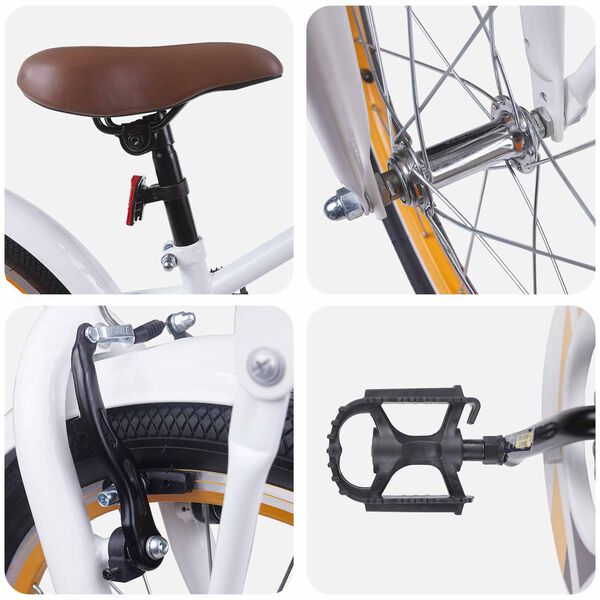 vidaXL Kids Bike 20'' for 6-11 Years Old White