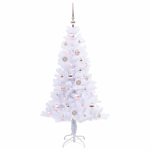 vidaXL Artificial Christmas Tree with Stand White 150 cm PVC and Steel